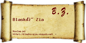 Blaskó Zia névjegykártya